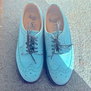 Dr. Martens Made In England Suede Wingtips US Women’s Size 6 Turquoise Rare
